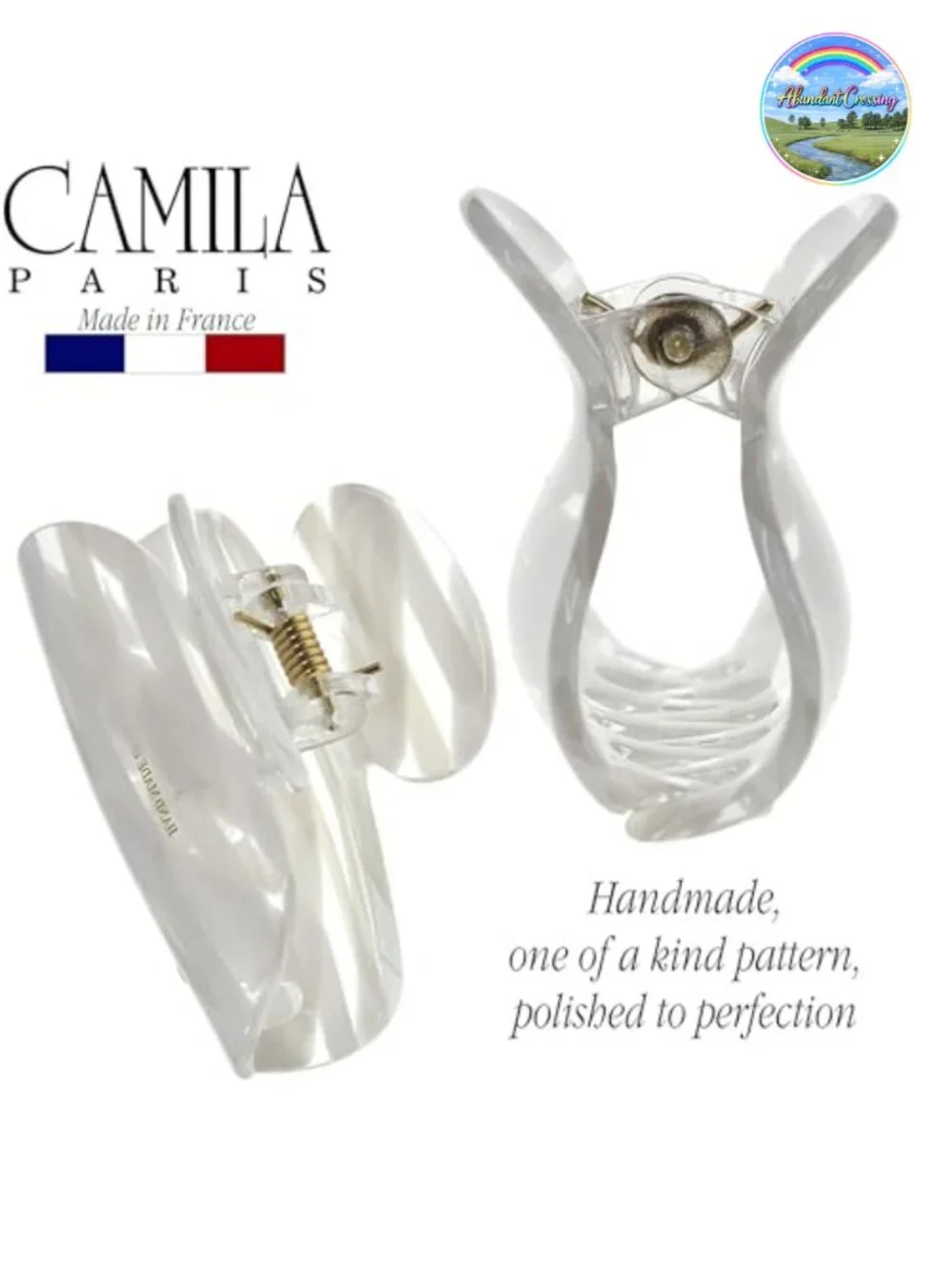 Handmade French Hair Claw Clip Small Strong Hold No Slip Grip Cellulose Acetate